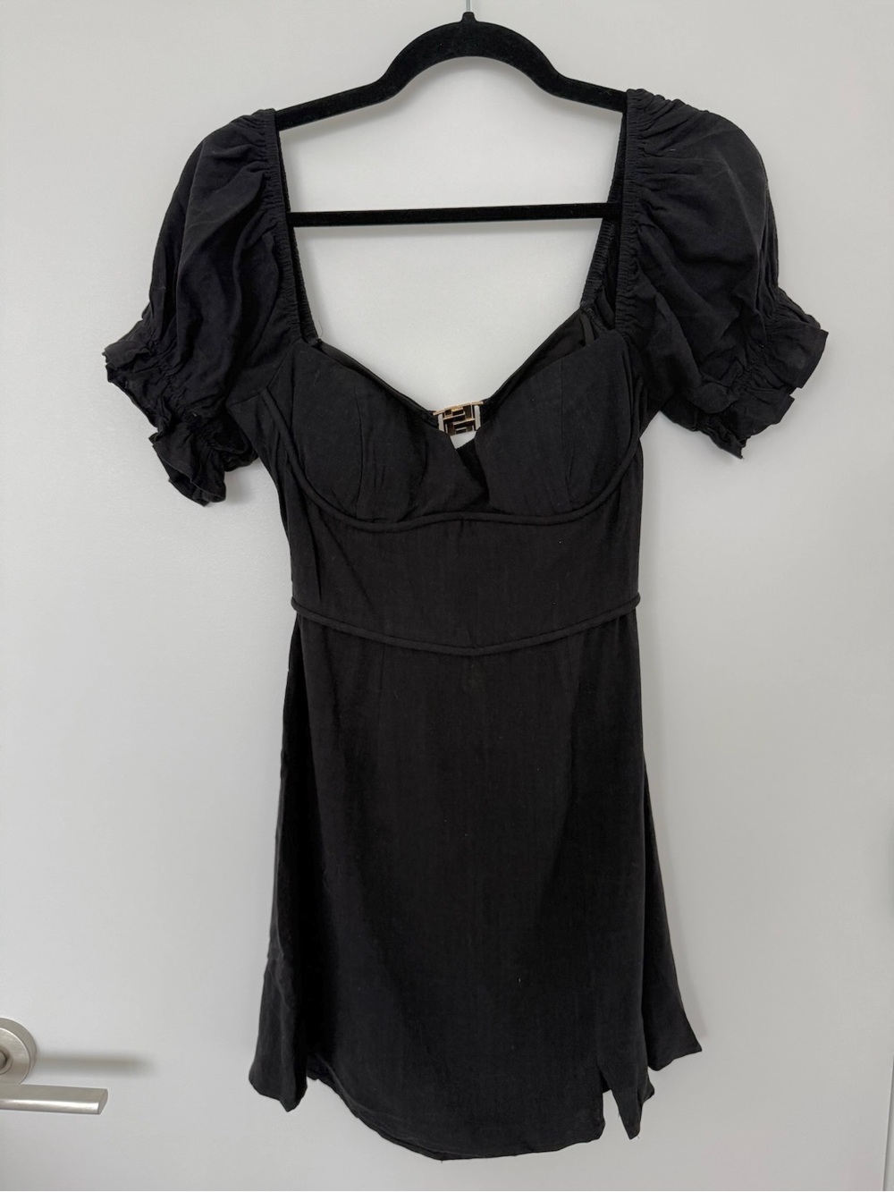 Black Puff-Sleeve Mini Dress - Sundays by wearesundays